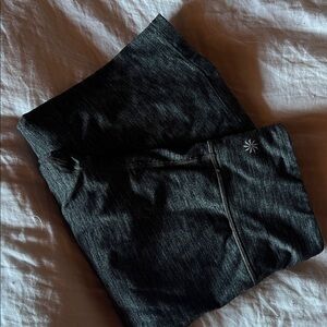 Athleta Dark Marled Gray Wide Leg Yoga Pants / Leggings